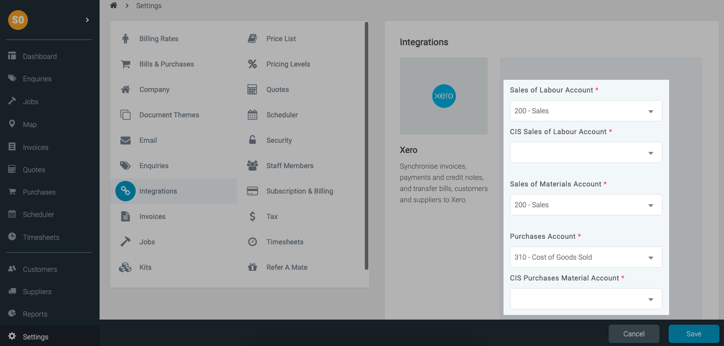 CIS Xero integration