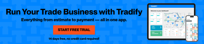 Sign up for tradify for free