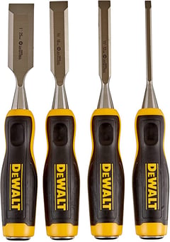 DeWalt Short Blade Four Piece Wood Chisel Set