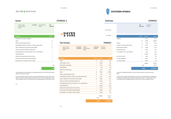 enquiry invoice quotes template