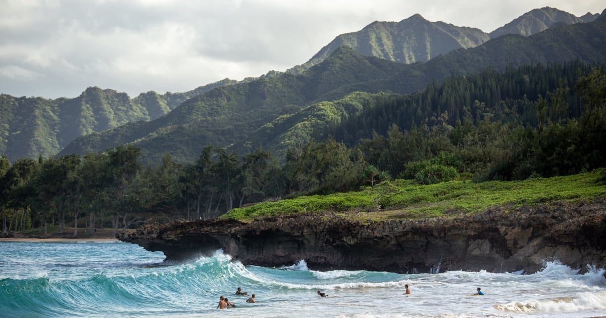 A photo of a nice beach with great surf