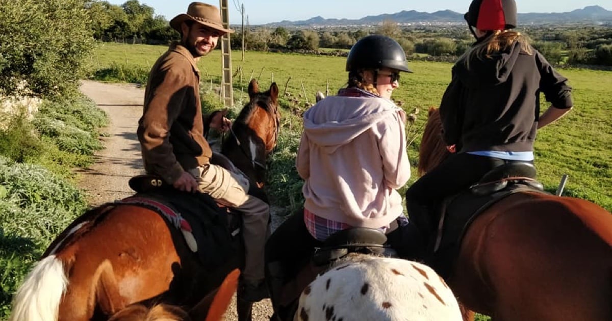 Cahrlie and two of her friends riding horses