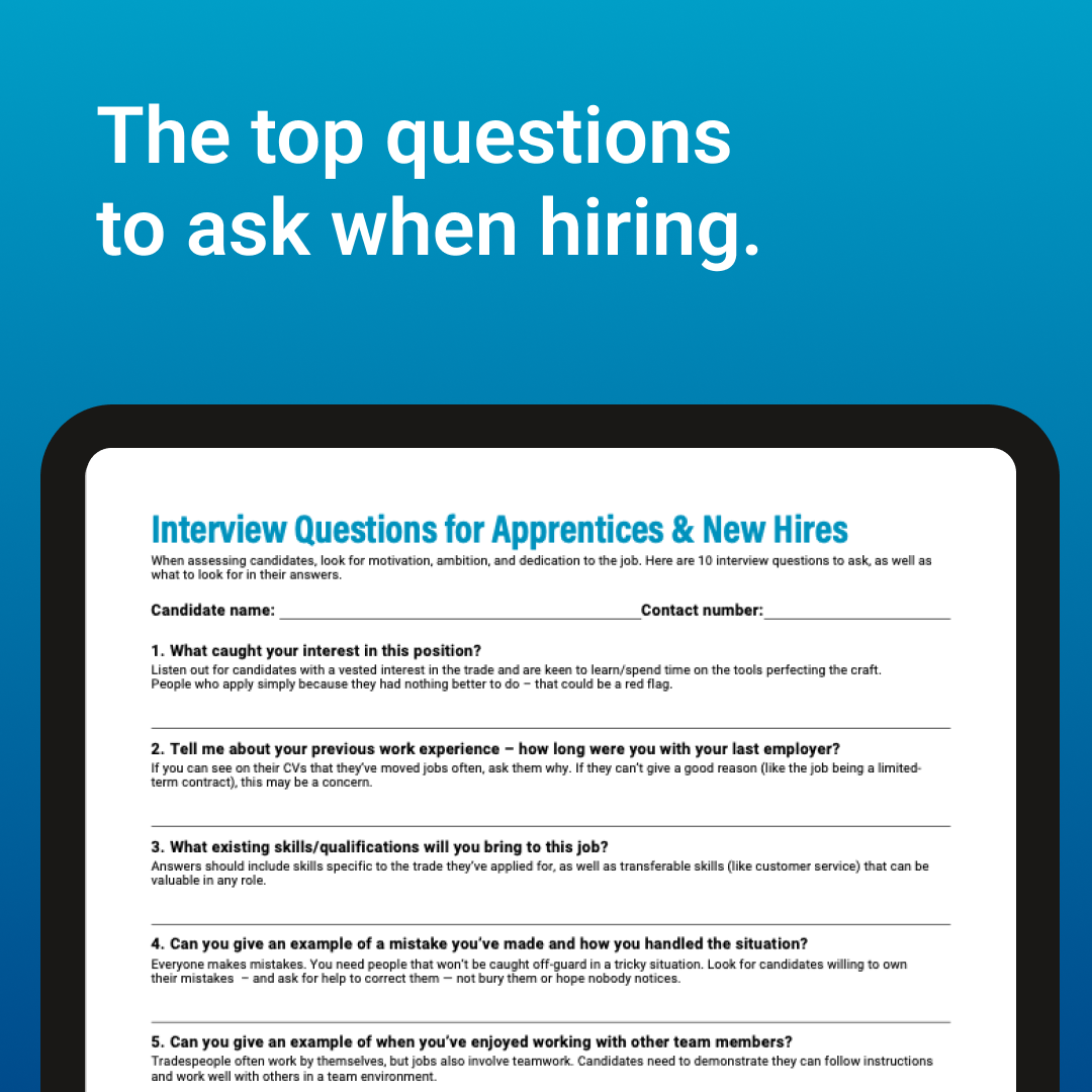 New interview questions for contractors
