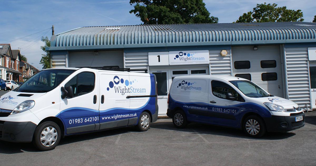 two wightstream cleaning vans